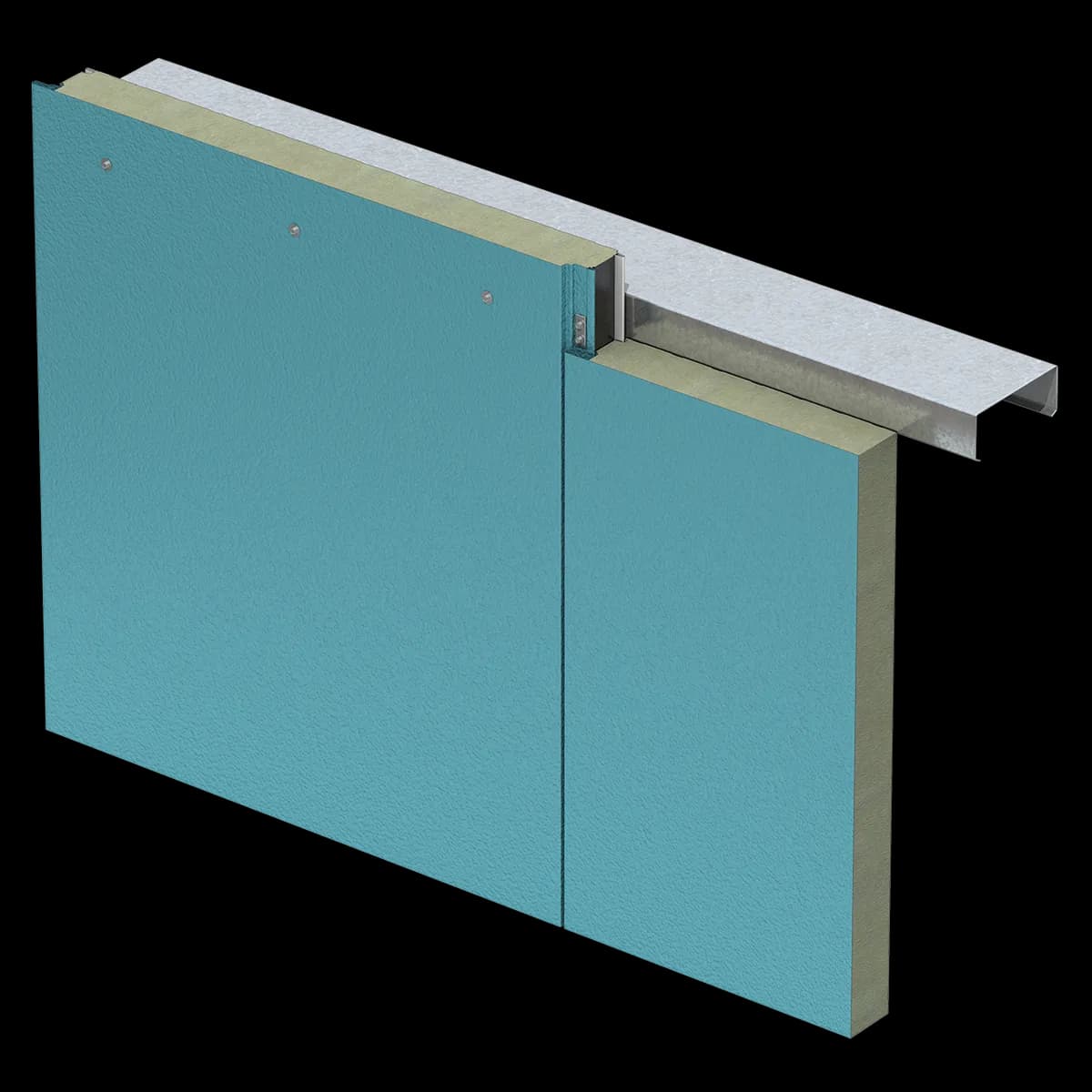 K-Roc mineral fiber panel with an embossed teal Azteco face at an intermediate support, as shown on the K-Roc FX product page