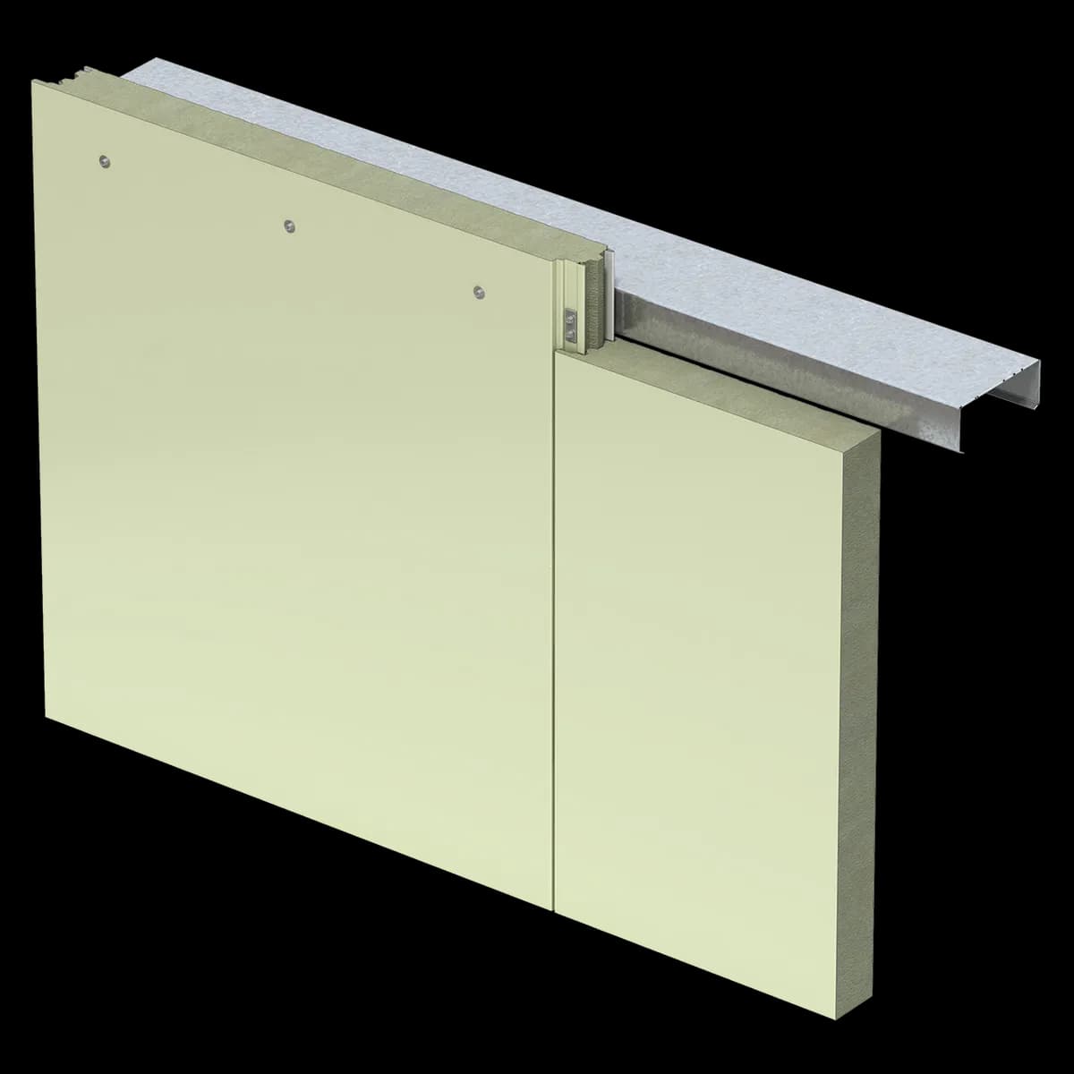 K-Roc HF mineral fiber panel with a flat light-colored face at an intermediate support